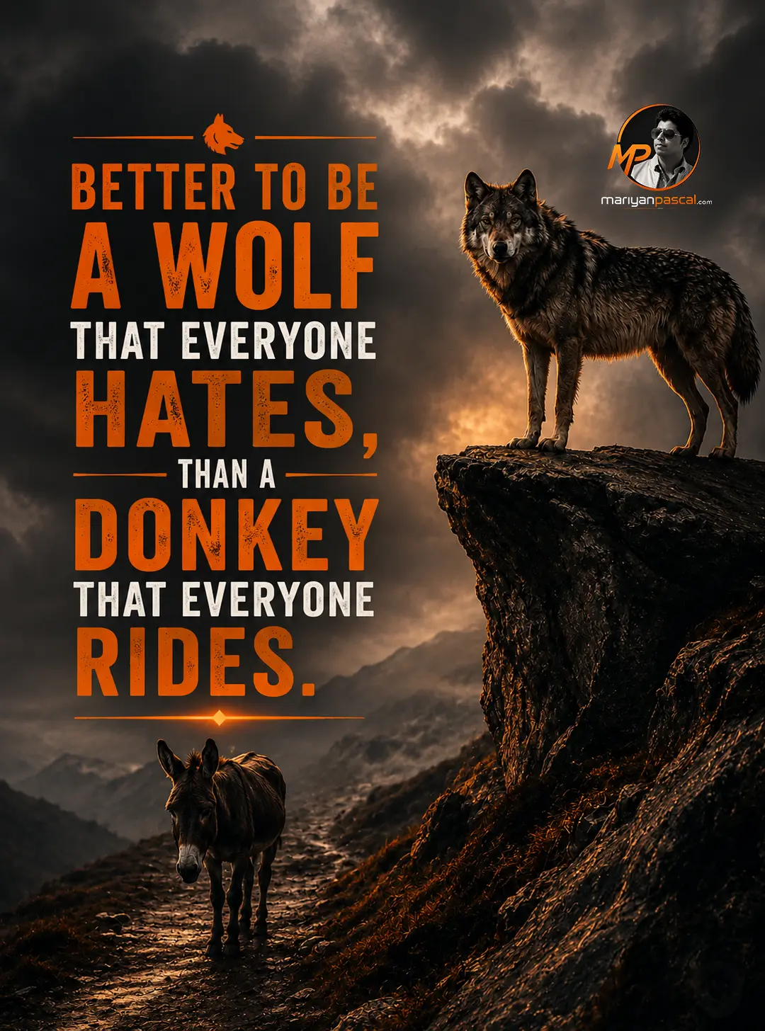 Better to be a wolf everyone hates than a donkey everyone rides