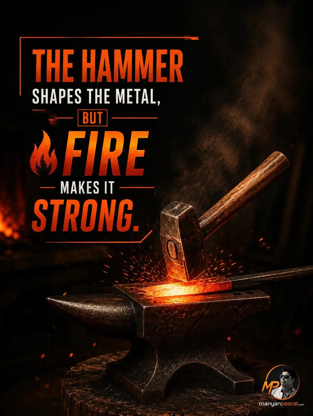 The hammer shapes the metal, but fire makes it strong
